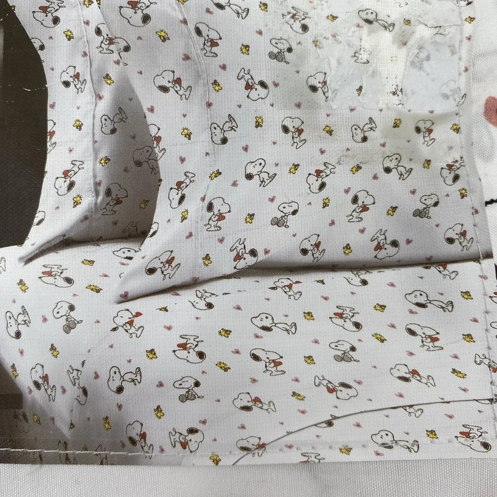 Peanuts Snoopy Sheet Set FULL White Woodstock Hearts Love Valentines Berkshire